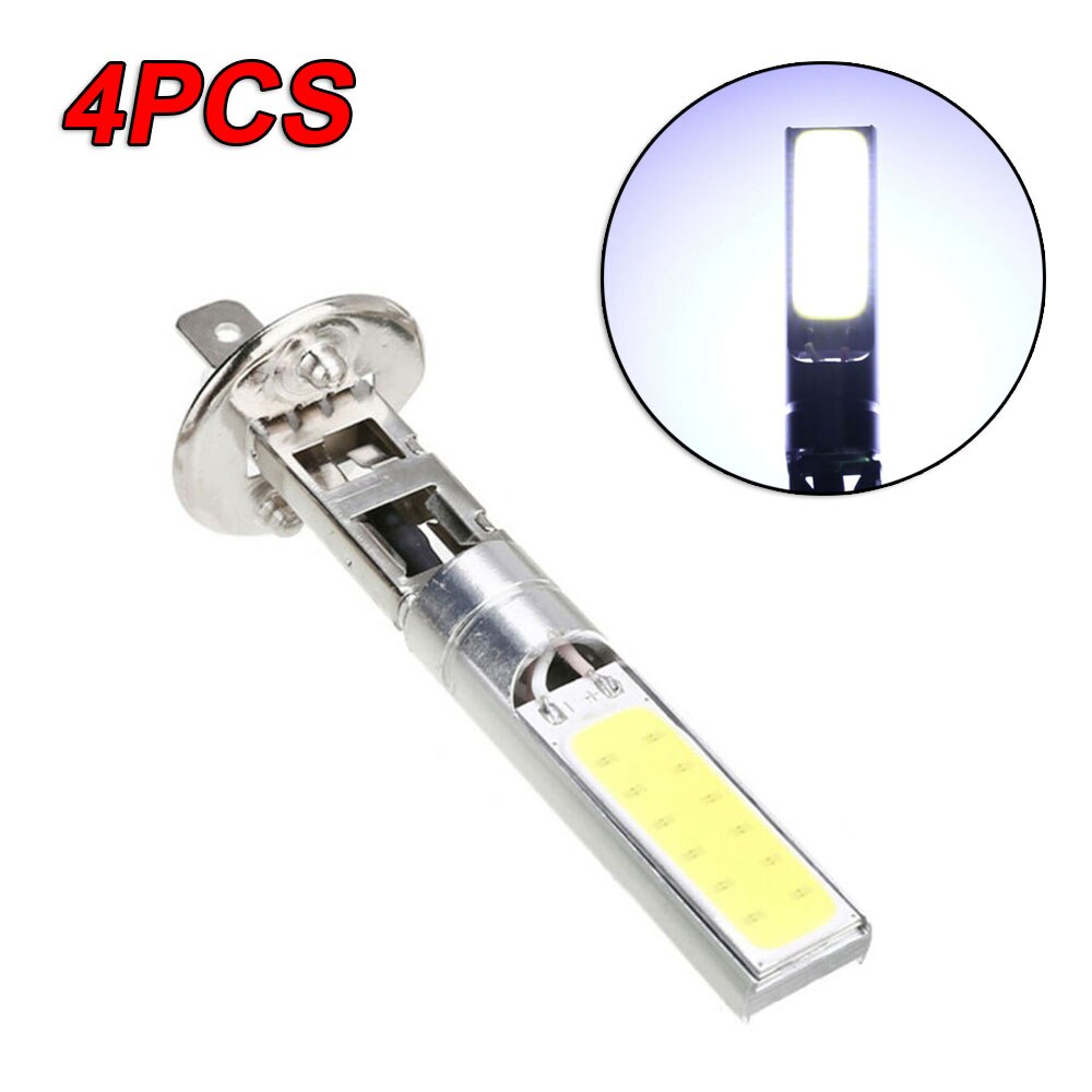 H1 led cob hovedlys fjernlys drl lys lampe pære hvit 6000k 6000lm 60w