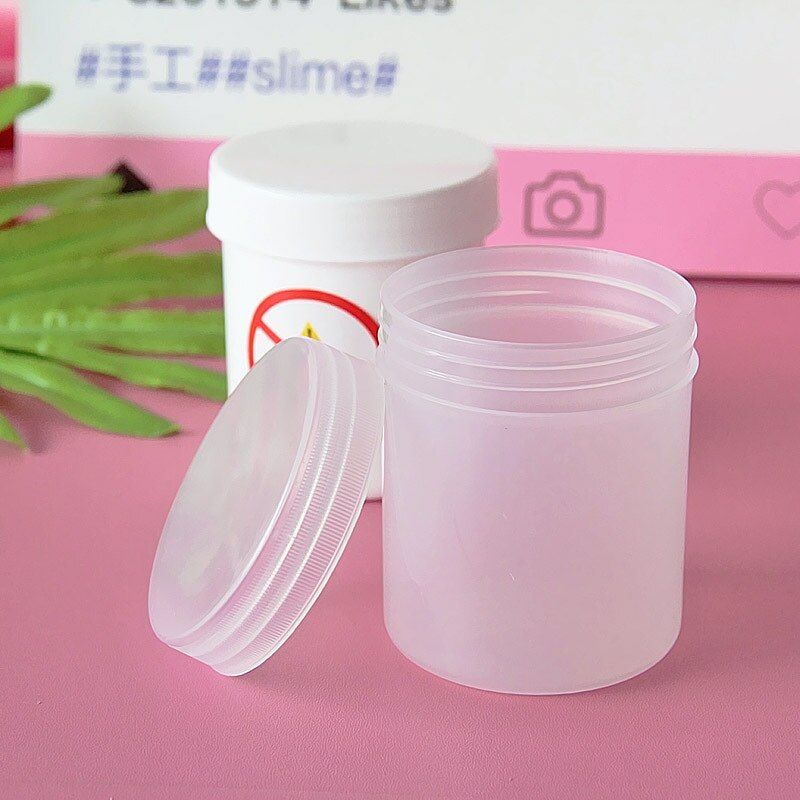 Boxi 150ml 20 st/lot slime box plast slime container burkar genomskinlig förvaringsbox för fluffigt molnklart slime