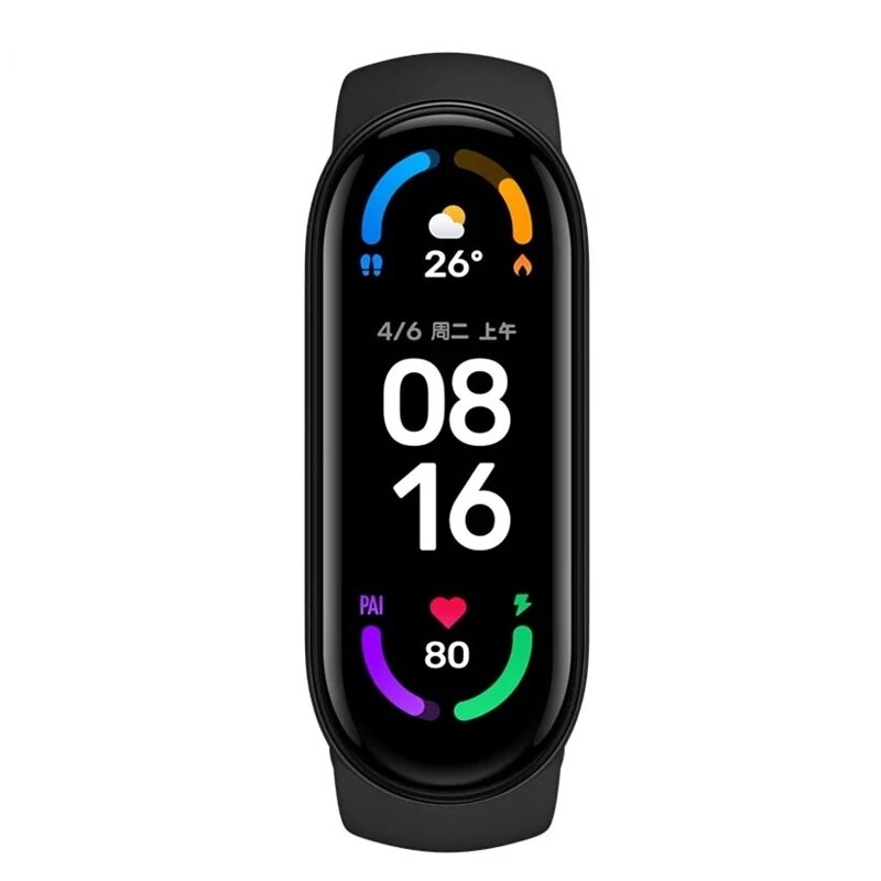 Xiaomi-pulsera inteligente Mi Band 6, accesorio deportivo resistente al agua con control del ritmo cardíaco, oxígeno en sangre y Bluetooth, 5 colores, AMOLED