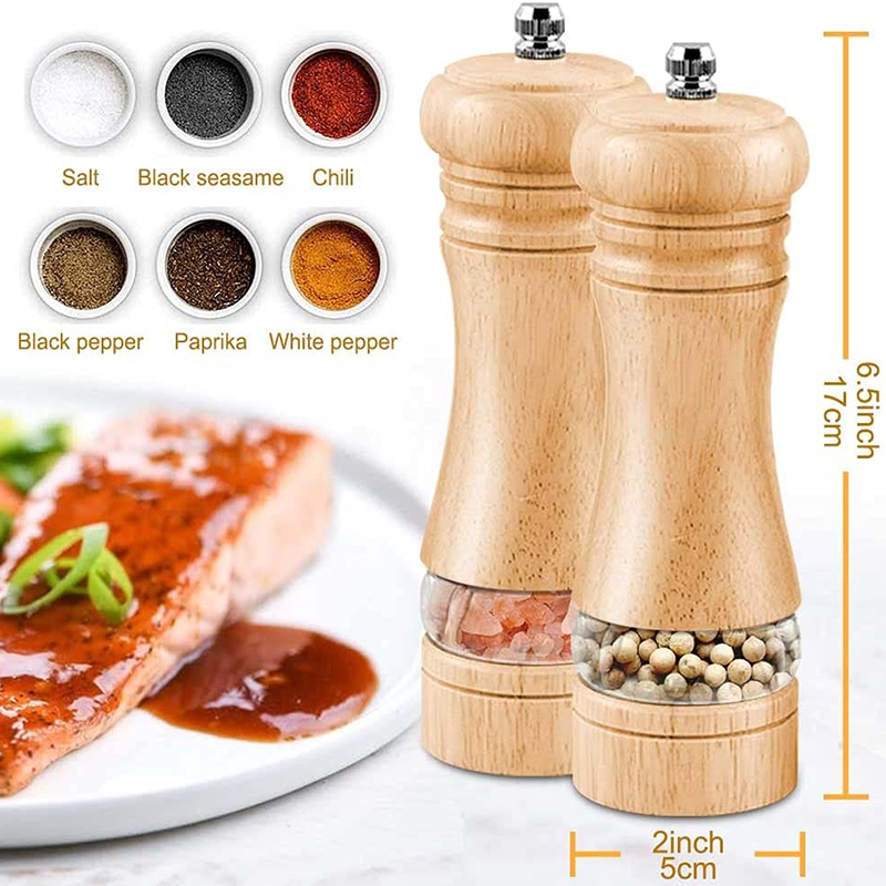 Molinillo de pimienta Manual, molinos de sal y pimienta de madera, herramienta multiusos de especias, molinillo de especias de madera maciza para el hogar, cocina y hogar