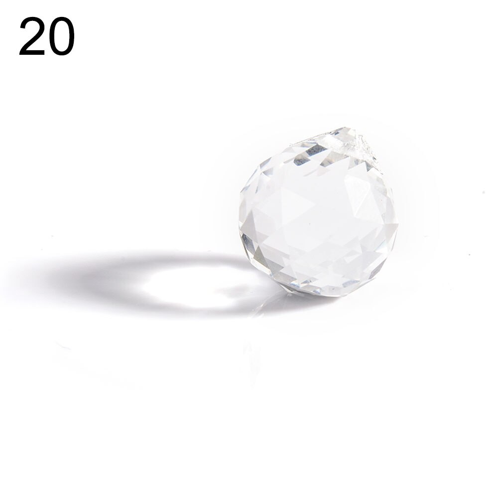 Klar 20/30/40mm krystalkugle prisme facetteret glas lysekrone krystal dele hængende vedhæng belysning kugle suncatcher boligindretning: 20mm