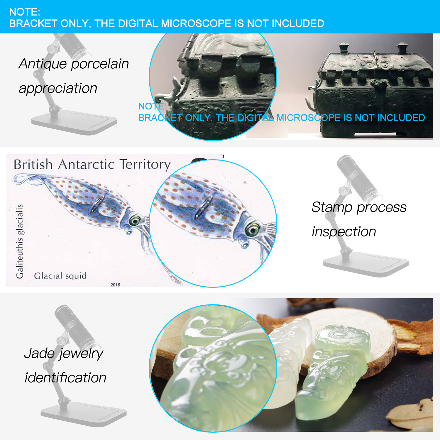 Mini Digital Microscope Stand Magnifier Camera Stand Holder Adjustable Bracket Universal Support Base for Digital Microscope