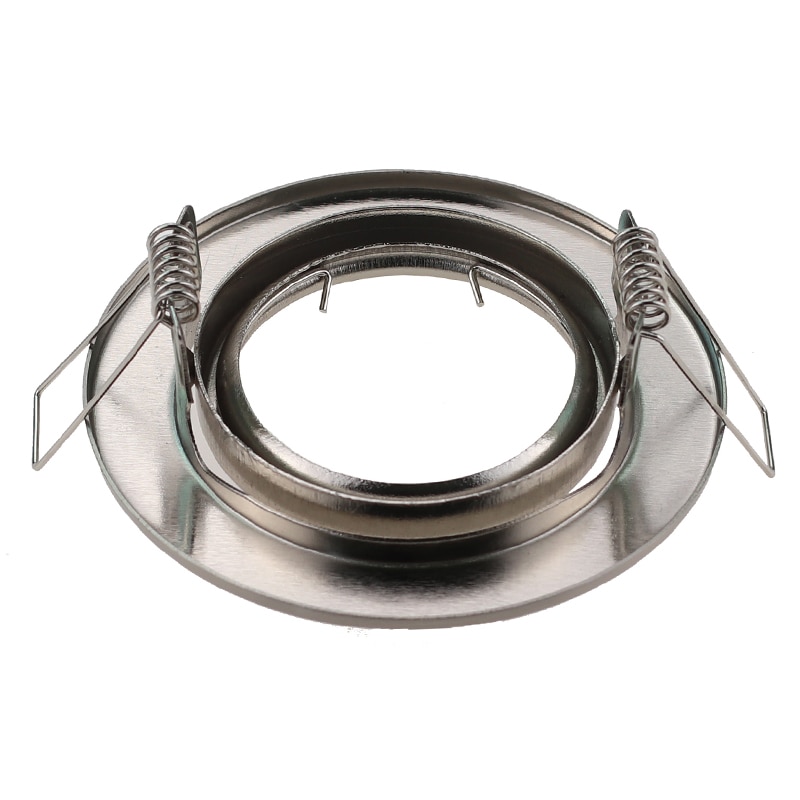 Ronde Nikkel Verzonken Led Plafondlamp Verstelbare Frame MR16 GU10 Lamp Armatuur Downlight Houder