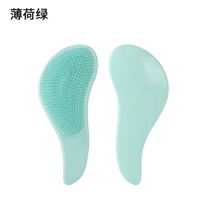 Peine desenredante con mango mágico, Mini cepillo de pelo de masaje antiestático, cepillo de masaje de ducha húmeda larga, herramientas de estilismo para el cabello de salón, 1 ud.: Plata