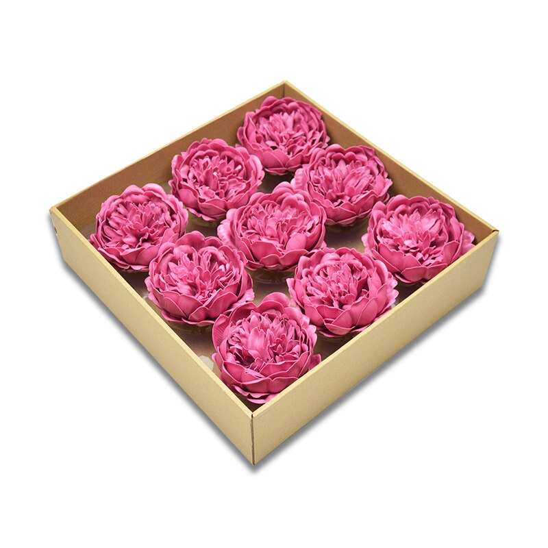 8cm pas cher nouvelle grande pivoine têtes beauté Rose mariage Bouquet décor à la maison savon à la main fleurs Art: ruby red