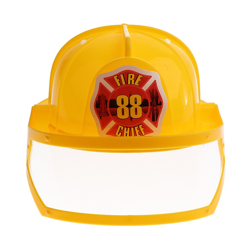 Children Fireman Helmet Firefighter Hat Fancy Dress Accessories Kids Halloween Party Role Play Toy –Yellow