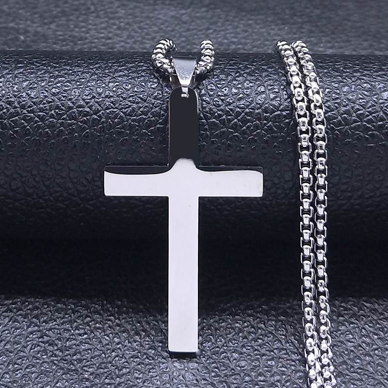 Cruz aço inoxidável gargantilha colar para homem cor de ouro masculino corrente colar jóias corrente corrente n1173s02: Chapeamento de arma