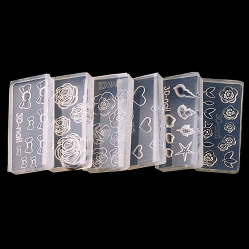 30 stk 3d nail art stempling akryl form silikone negle dekorationer gør det selv skabeloner mønster manicure skønhed negle kunst