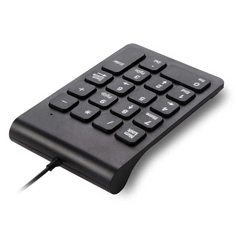 Quiet Comfortable Wired USB PS/2 Universal Ultrathin Numeric Keypad Numpad Number Mini Pad Keyboard Black 0