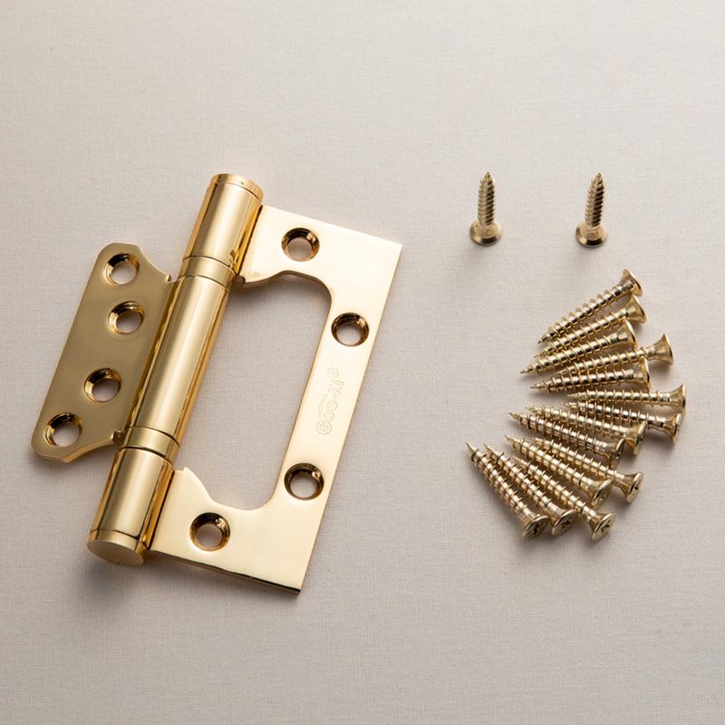 1 Pcs 4-inch Fine Copper Hinges Drawing Gold Door Furniture Silent and lubricated bedroom door hinges Furniture Hardware