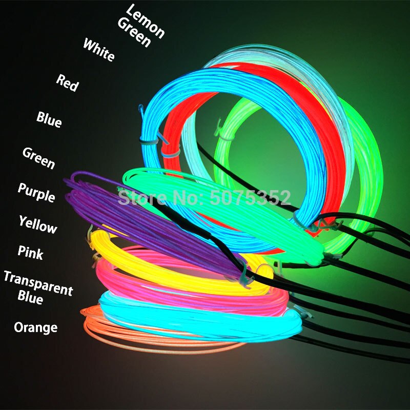 GZYUCHAO EL 1.3mm Flexibele EL Draad Touw Waterdichte EL Buis Neon Led Licht Kabel DIY Materiaal Voor House Party decoratieve