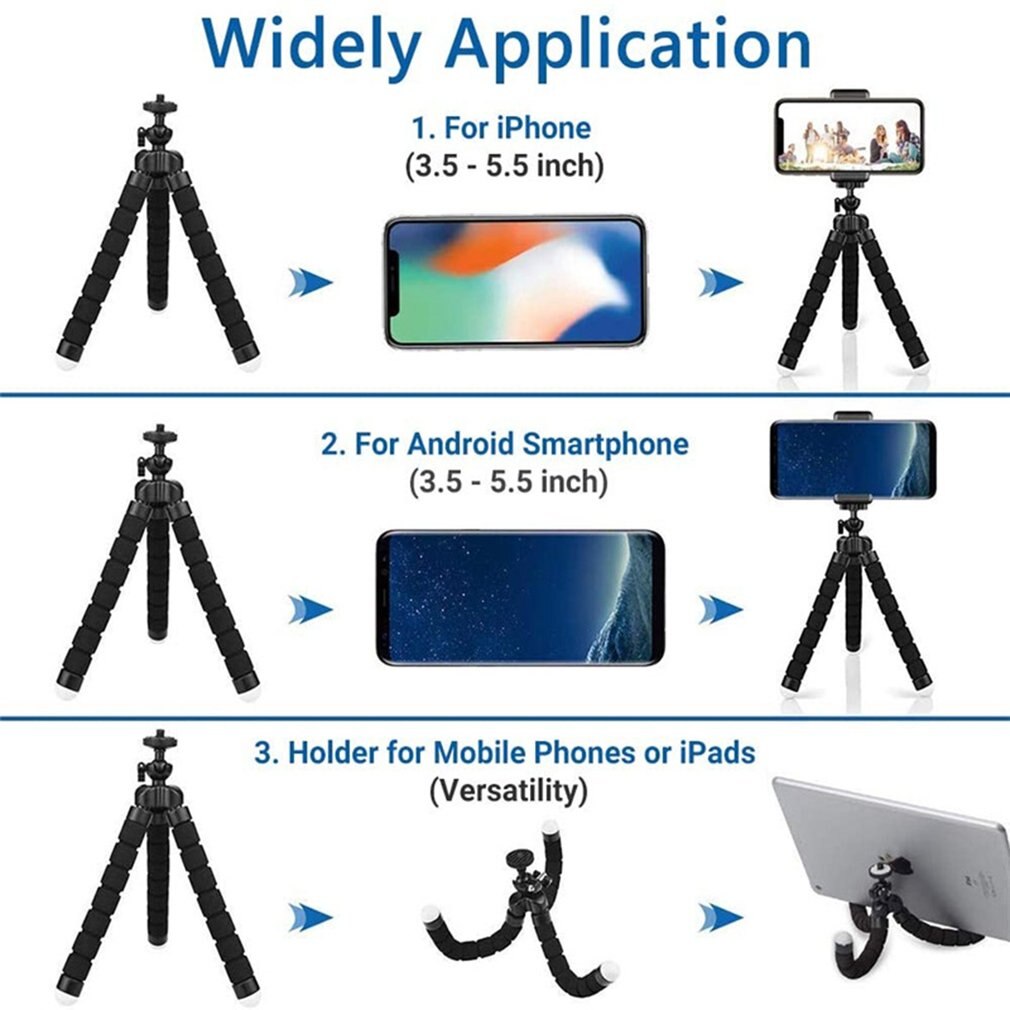 Phone Tripod Portable And Flexible Tripod With Wireless Remote And Universal Clip Cell Phone Tripod Stand For Video Recording