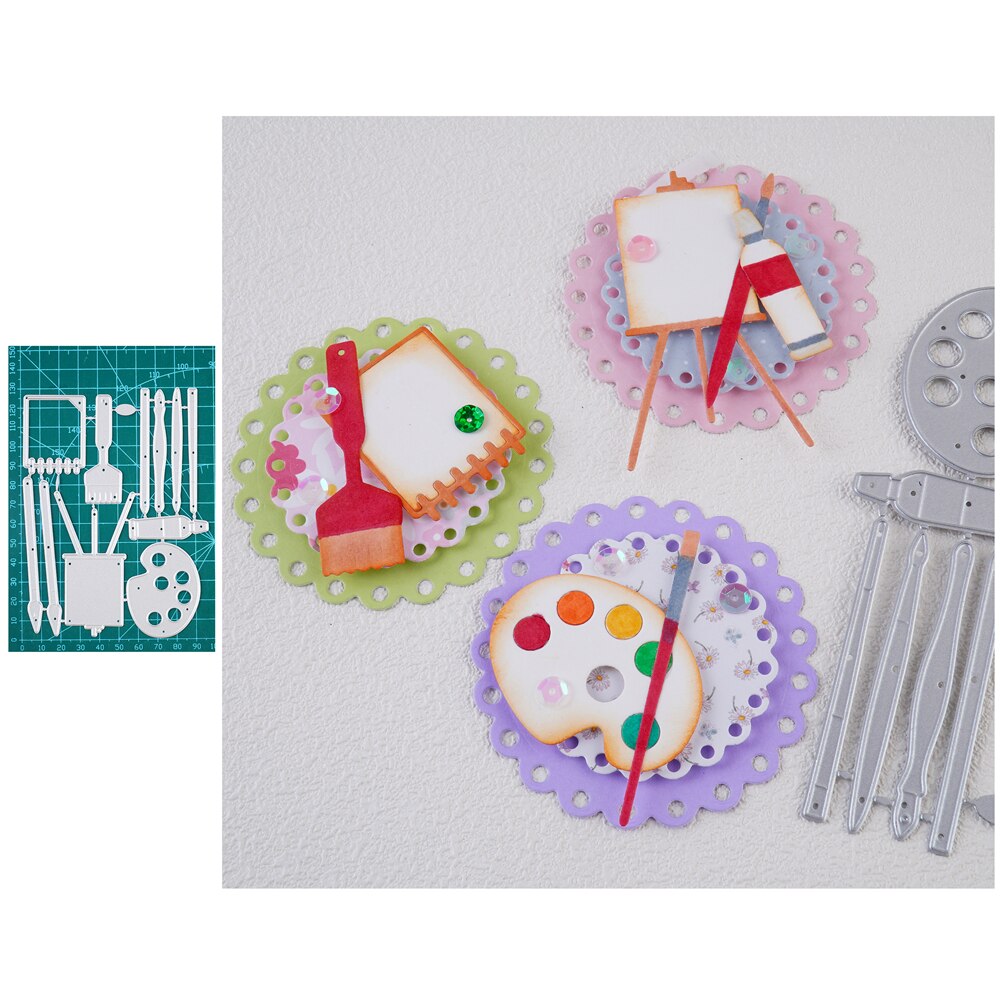 InLoveArts Color Palette Painting Metal Cutting Die Scrapbooking For Making Cards Paper Craft Card Emboss Blade Punch Stencils