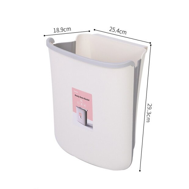 Hanging Folding Trash Cans Kitchen Wall Mounted Waste Bins Portable Bathroom Garbage Holders Dustbin Plastic Bin Waste Buckets: B