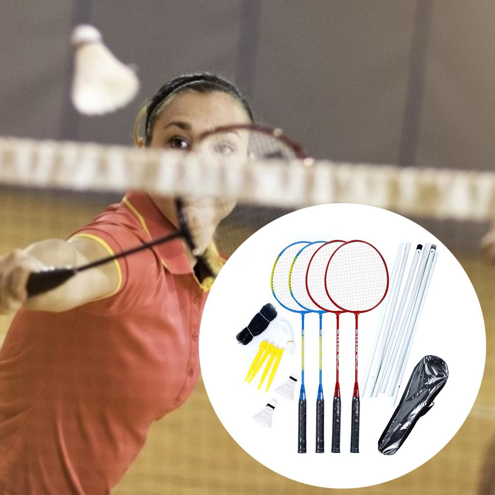 Badminton Racket Set 4 Rackets Offensive Raqueta Badminton Training for Backyard Beach Game