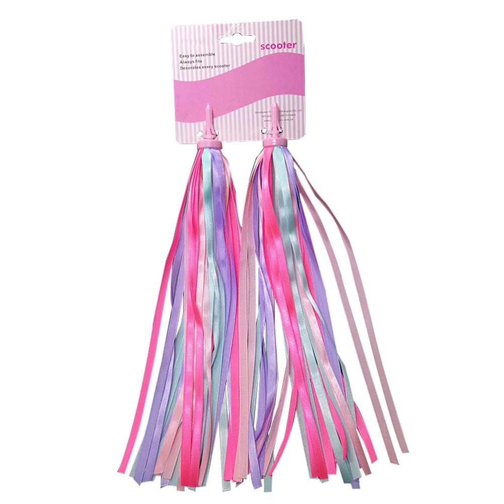 Banderoles colorées avec pompon décoratif pour enfants, guidon de vélo Scooter, pour garçons et filles, accessoires de bicyclette: VIOLET