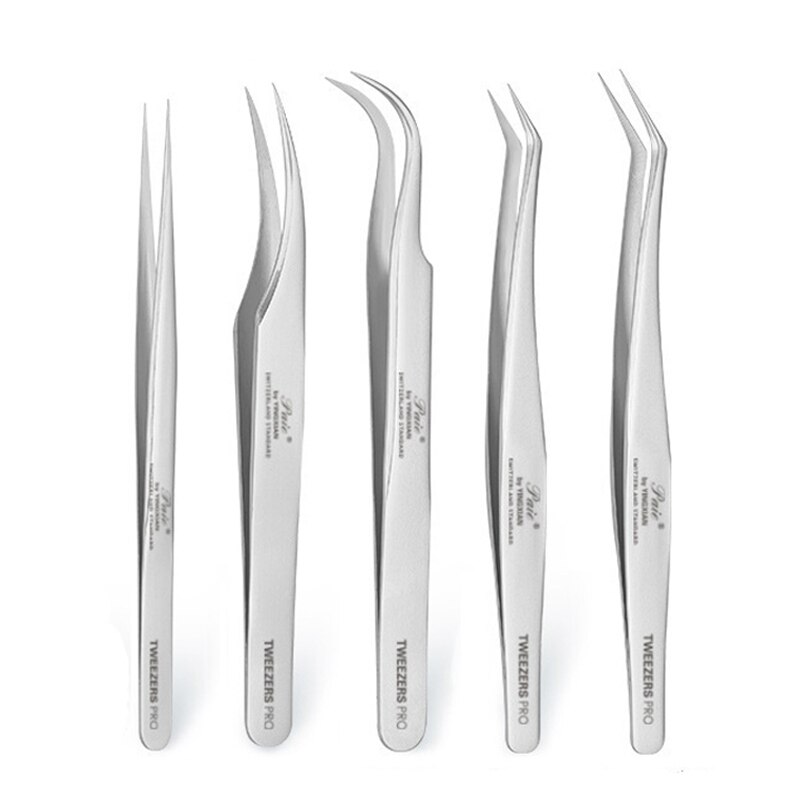 Rvs Wimpers Pincet Professionele Voor Wimpers Extension Gold Decor Anti-Statische Wimper Tweezer Make-Up Tools