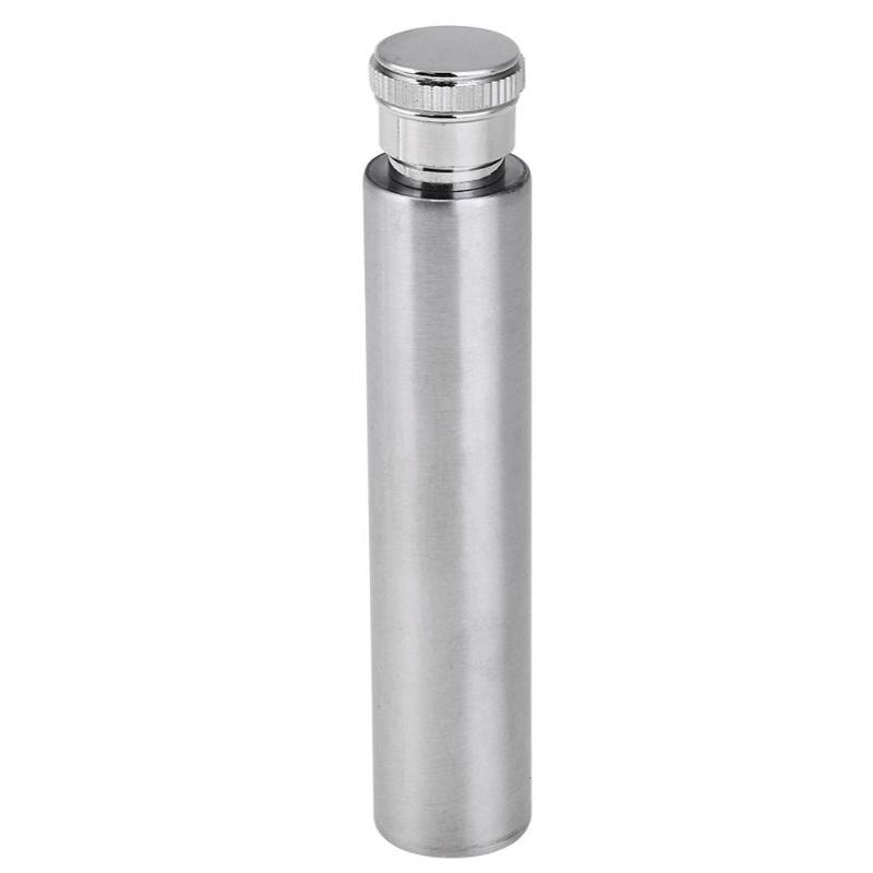 1oz Stainless Steel Hip Flasks Polished Round Bottom Tubular Wine Pot Wine Bottle Glasses & Cups Flasks 30ml