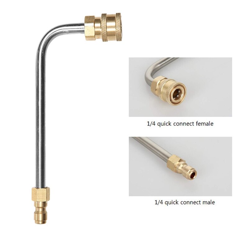 Rondella grondaia più pulito attaccamento, Rondella di Pressione grondaia Asta per lancia/Bacchetta 1/4 di Pollice Presto Collegare,90 gradi Asta Curva