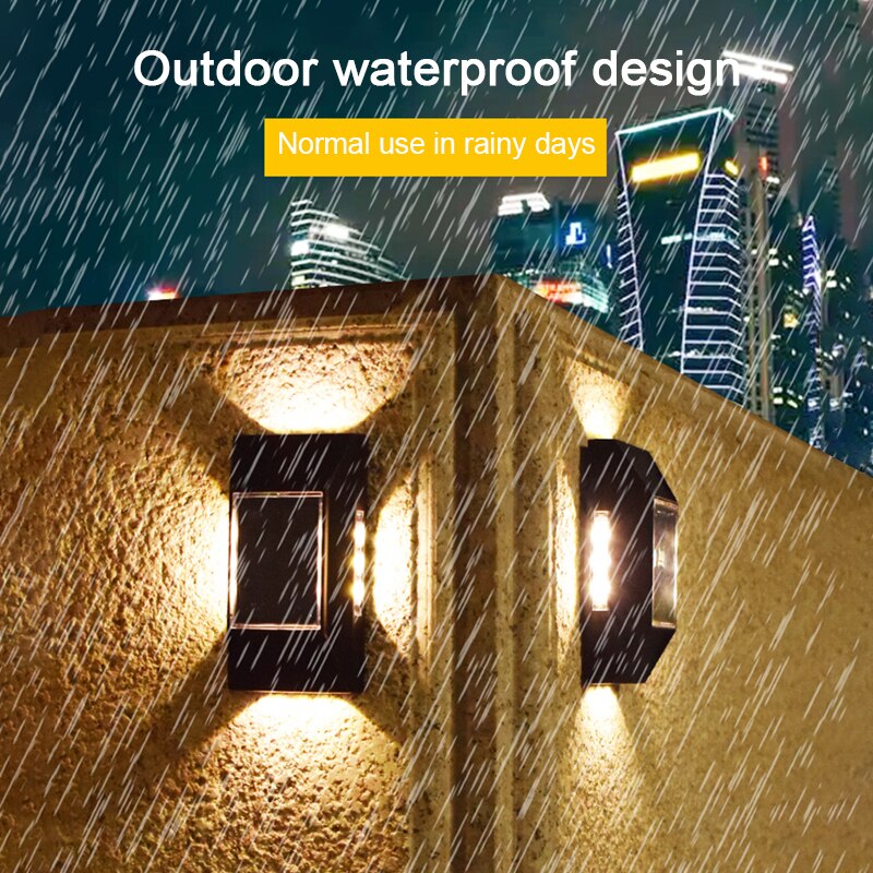 1/3pcs 12 LED Solar Wall Lamp Outdoor Waterproof Four Sides Glowing Light Staircase Villa Balcony Lighting Solar Wall Lights