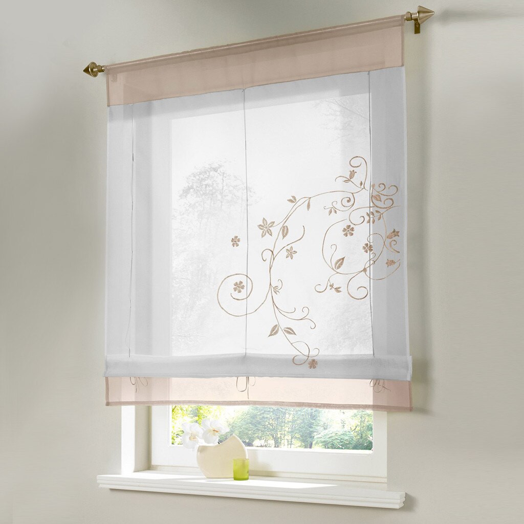 Cortinas romanas bordadas, tul, cortina de ventana moderna para habitación Pastoral, decoración de ventanas de pared, MAR6, novedad