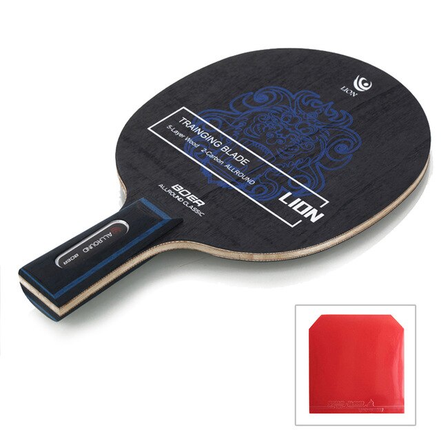 Boer 7 ply raquete de tênis de mesa lâmina ping pong bat paddle profissional em linha reta/horizontal lidar com diy cola borracha: Short Handle Red