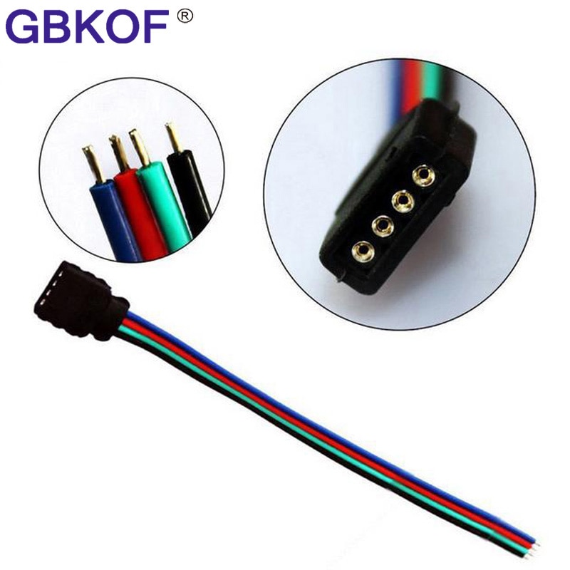 4pin Conector Led Color Code 5pcs/Lot RGB 4 pins Male Connector Wire 10cm For 3... – Grandado