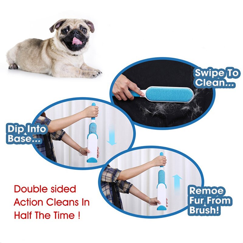 3pcs Pet Hair Remover Brush haarverwijderaar dieren Draagbare Hond Kat Haar Pasta Apparaat Borstel Pluizende Kleding Remover Bont Reiniging Borstels