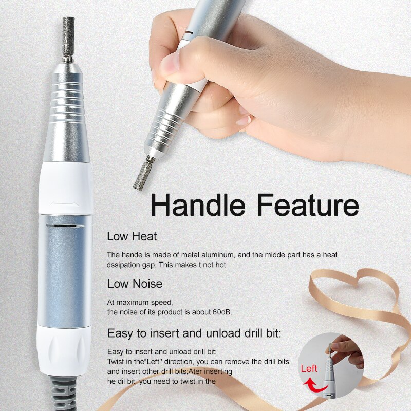 35000/20000RPM Machine Nail Drill Machine For Manicure Pedicure Nail Art Equipment Electric Nail File Nail Drill Bit Tool