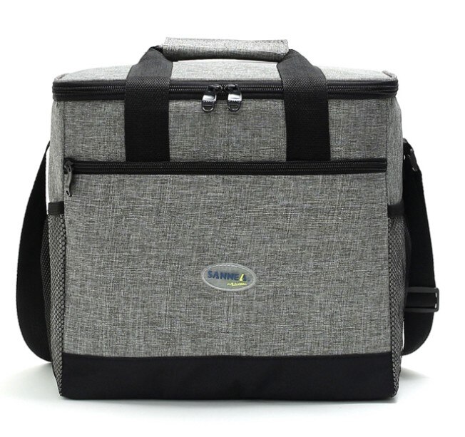 16L Lunch box Cooler bag Insulated bag lunch box Insulation Thermal Bag Insulation Ice Pack Thermal bag: Gray