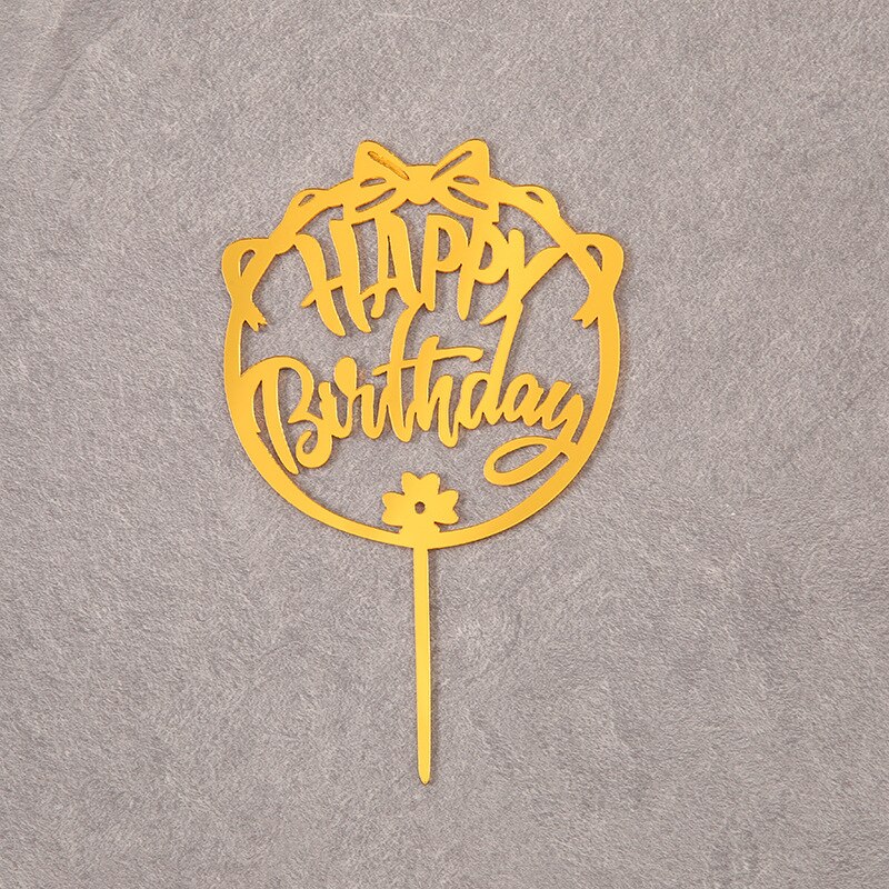Topper joyeux anniversaire gâteau Topper acrylique lettres fête fournitures noir joyeux anniversaire gâteau Topper enfant: 5