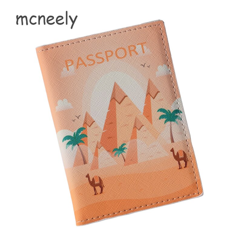 Egyptische Piramiden Paspoort Cover Reizen Id Kaarthouder Beroemde Landschap Paspoorthouder Lederen Bank Credit Card Case Ticket