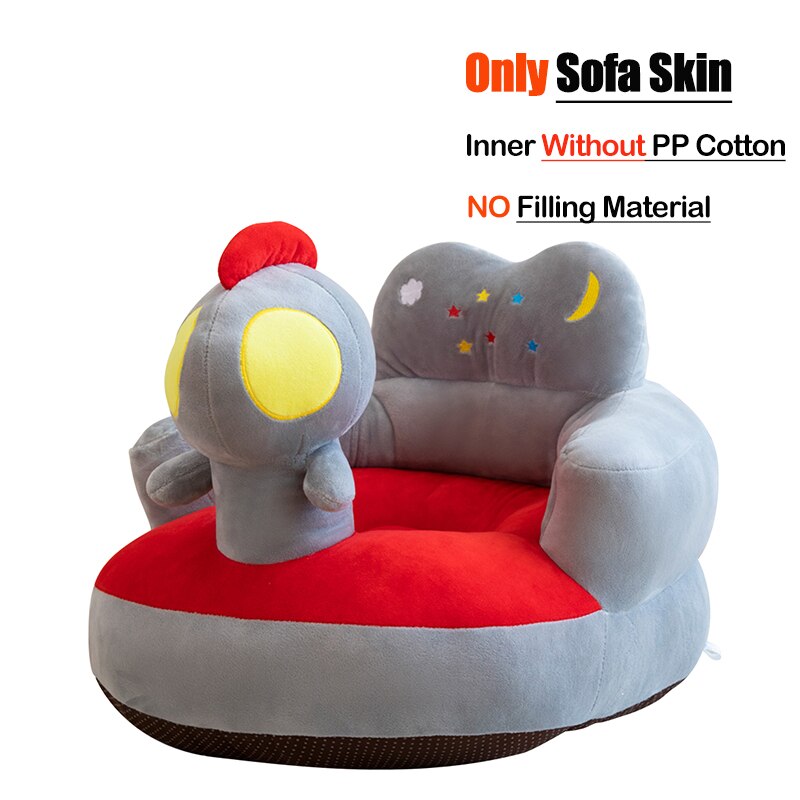 Baby sofa sædebetræk anti-fald spædbarn småbørn lær at sidde fodringsstol uden filler plys stol hud til børn: Omslag b