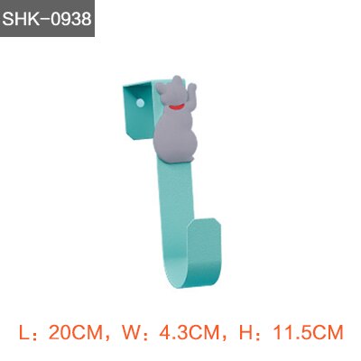 Cartoon kitten haak gratis punch deurhaak kinderkamer badkamer schattig dier ijzeren kapstok: Shk -0938