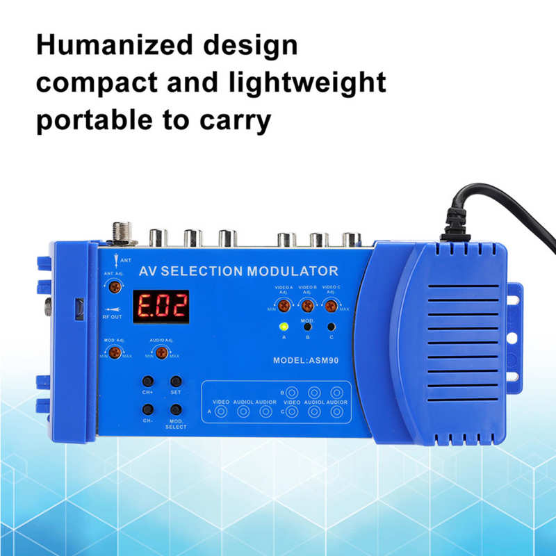 ASM90 Digital Domestic Modulator AV Optional Modulator VHF UHF PAL Standard Portable Converter for EU Plug