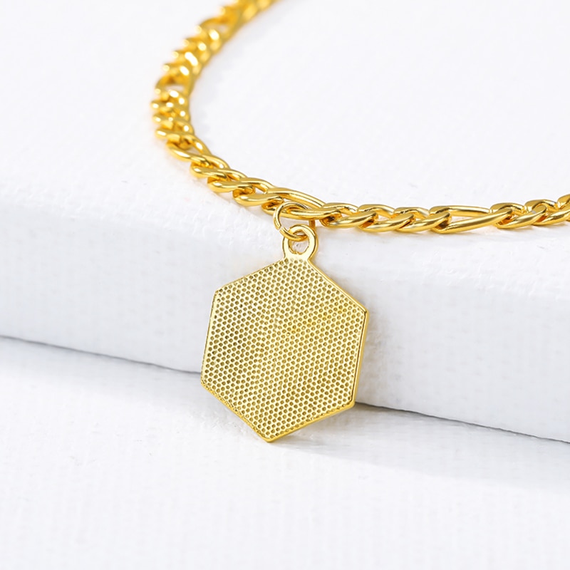Hexagon A-Z knapp Initial Fußkettchen Für Frauen Gold Edelstahl Fuß Kette Weibliche Knöchel Armbinde Auf sterben Bein Schmuck