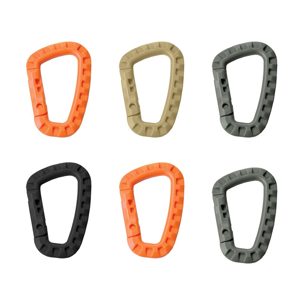 6pcs Plastic Snap Clip Carabiner D-type Mountaineering Buckle Hanging Tool