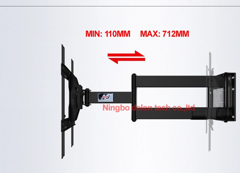 NB SP2 40"-70" 60"65" 68.2KG heavy duty Strong retractable LONG 3 arm full motion LCD tv wall mount bracket 110-712mm