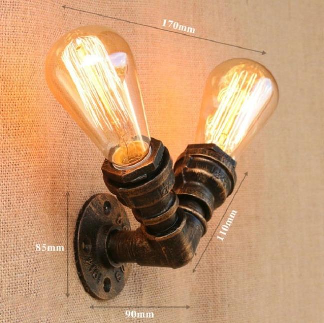 retro Industrie Zauberstab Lampe Jahrgang eisen rost Wasser rohr Lampen E27 Dachgeschoss Licht Überzogene Innen Beleuchtung Hause schlafzimmer Restaurant Deko: C