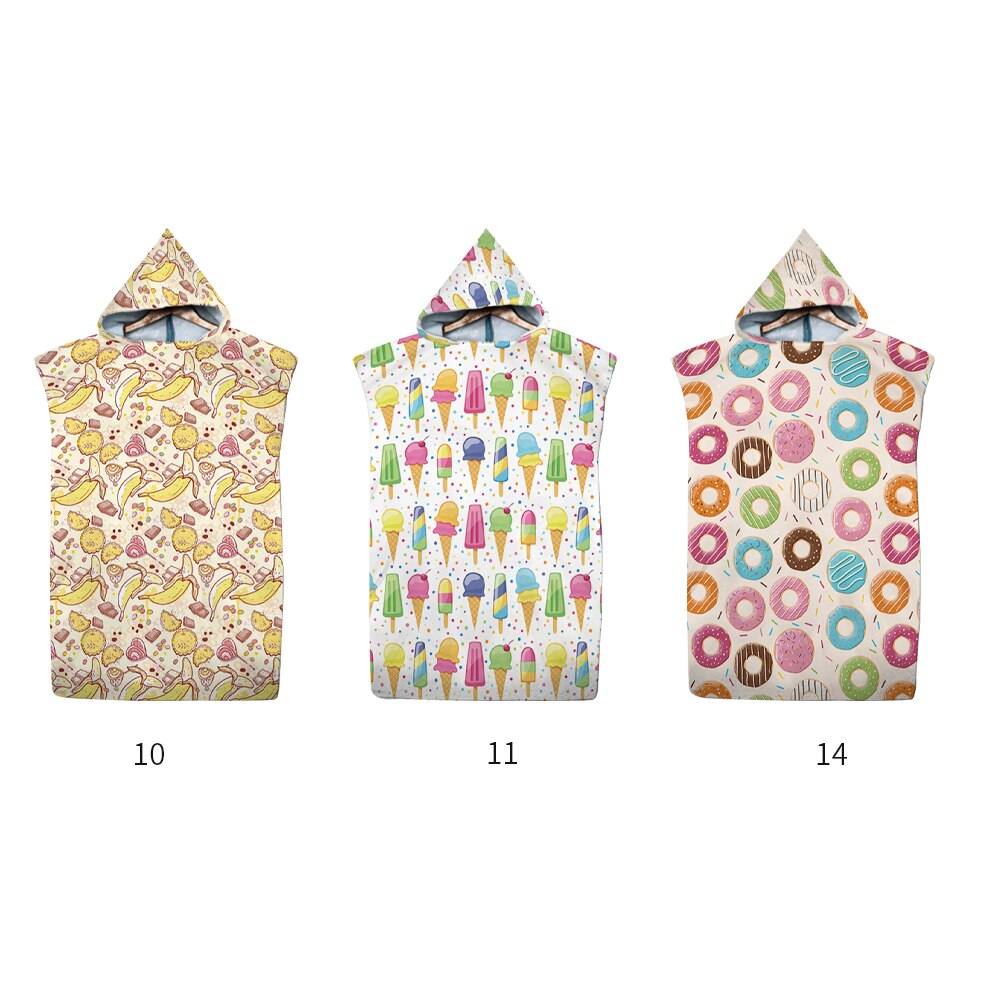 Poncho de microfibra con dibujos animados para adultos, de secado rápido Toalla de baño, bata con capucha para Fitness, gimnasio y playa