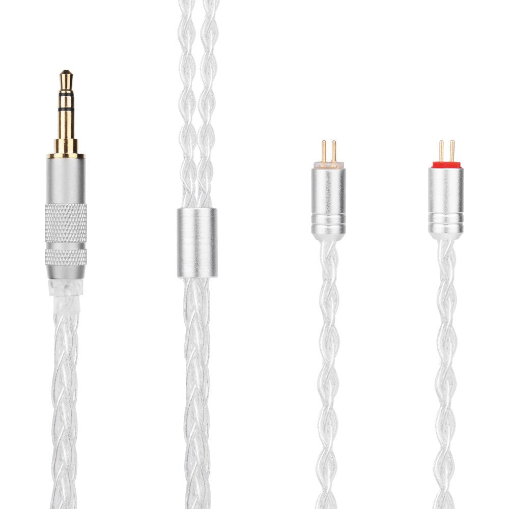 Ak yinyoo 8- adriges, versilbertes kopfhörerkabel ( 3.5/2.5/4.4mm /2 -pin) für yinyoo bl -03 ccz kbear  ks1 ks2: 2- polig 3.5
