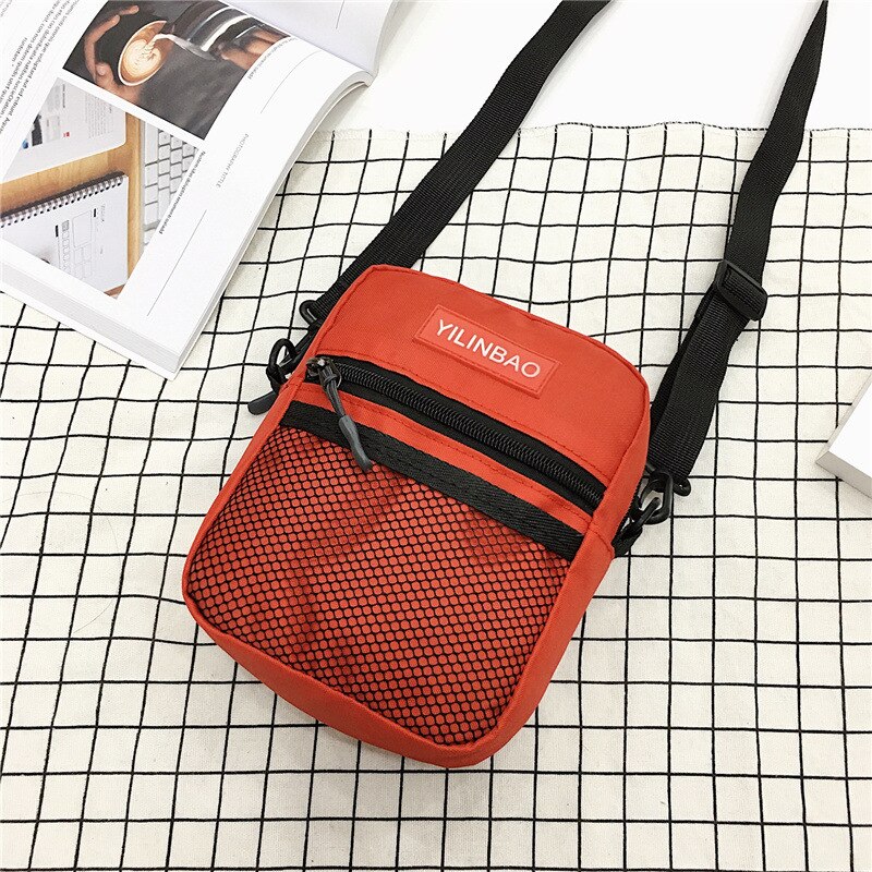 101818 new hot moda adolescente nylon dança legal bolsa de ombro único pequeno saco de retalhos: red
