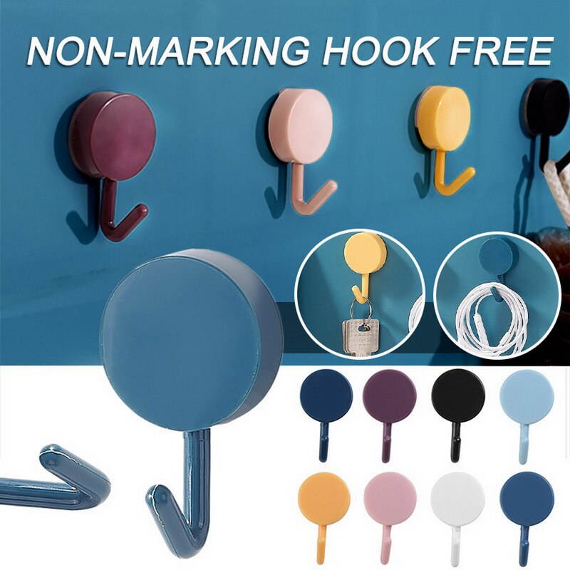 10 Pcs Deur Haak Zelfklevende Muur Haken Transparante Anti-Slip Traceless Zware Stok Op Haak Badkamer Keuken Muur stickers