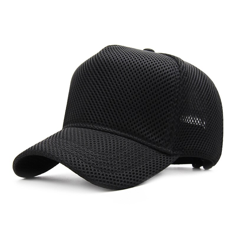 Große Knochen Mann Übergroßen Hohe oben Trucker Kappen Kühle Sonne Hüte Männer Frauen Plus Größe Aushöhlen Baseball Kappen M 55-60cm L60-65cm: Schwarz / 55-60cm