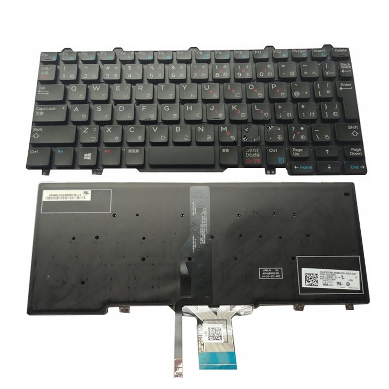 Clavier d'ordinateur portable pour DELL Latitude 7000/12 5000 Series - Disposition US/JP, Rétroéclairé - E7250, 5290, 5270, E5250