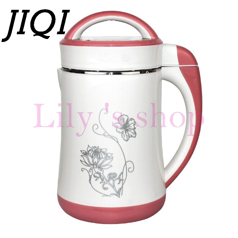 JIQI 1.3L Soymilk machine household Soyabean Milk Maker Stainless Steel filter-free heating soy beans Milk juicer Grain grinding
