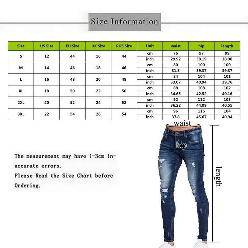 Slitna jens byxor tvättade denim skinny jeansbyxor hip streetwear slim fit stretch biker jeans pencil jeansbyxor