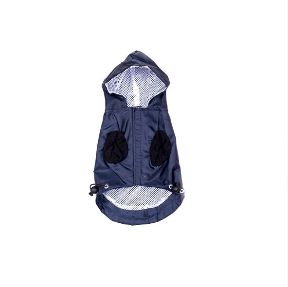 Hund reflekterende regnfrakke hvalp kat regnfrakke med hætte vandtæt og uv beskyttelsesjakke åndbar mesh hunde regntøj tøj: Sort / M