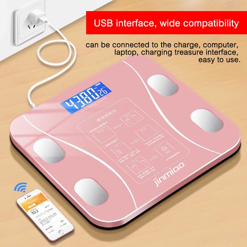Heet Verkoop Digitale Elektronische Smart Glas Wifi Badkamer Lichaam Weegschaal