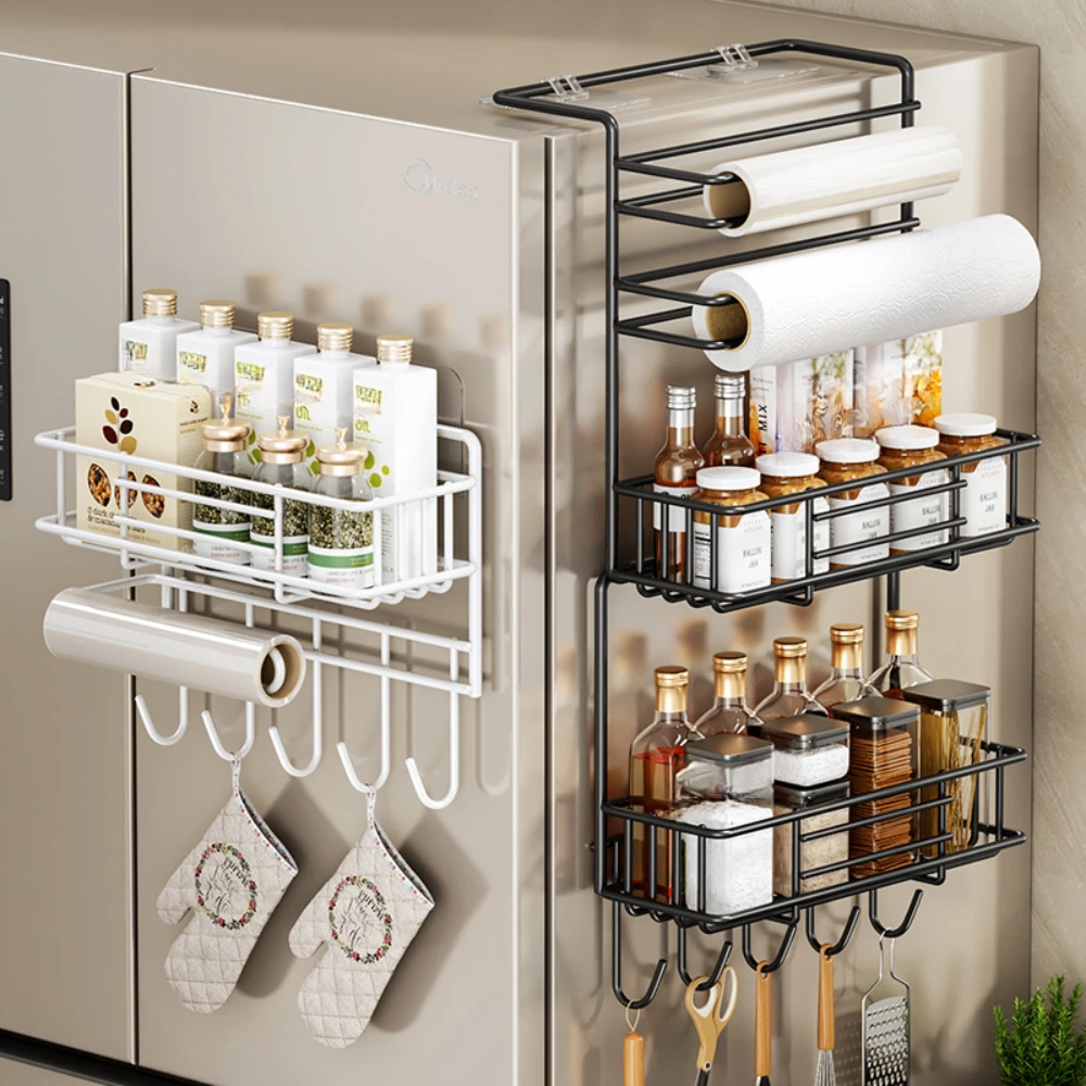 Kitchen Refrigerator Side Shelf Space Saving Spice Storage Rack Kitchen Fridge Shelf Rack Refrigerator Kitchen Organizer Shelf